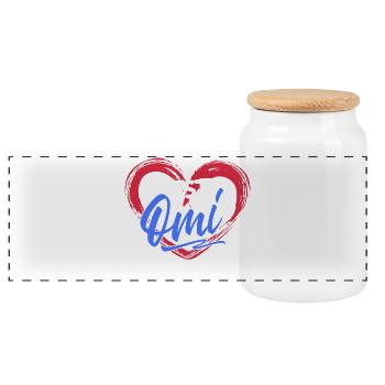 Grandma Glückwunsc Statement Best Grandma Grandmother - Panoramic Cookie Jar with Wooden Lid - white - Front