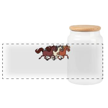 Galop Chevaux Islandais Étalons Chevaux Cheval Fou - Boîte à biscuits avec couvercle en bois - blanc - Devant