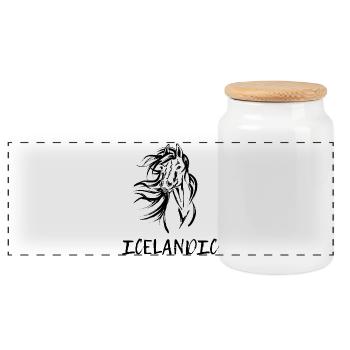 Cheval Amour Dire Étalon Chevaux Islandais Chevaux Chevaux - Boîte à biscuits avec couvercle en bois - blanc - Devant