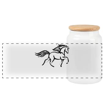 Horses Gallop Stallion Icelandic Horses Icelandic - Panoramic Cookie Jar with Wooden Lid - white - Front