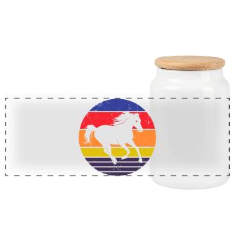 Chevaux islandais Cheval Amour Galop Chevaux Équitation - Boîte à biscuits avec couvercle en bois - blanc - Devant