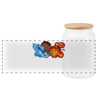 Cool Horses Icelandic Horses Horse Love Gallop - Panoramic Cookie Jar with Wooden Lid - white - Front