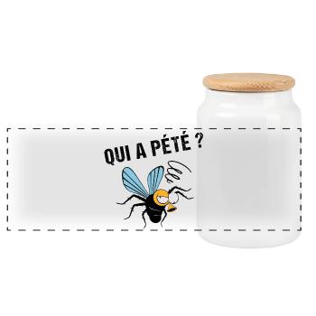 Qui a pété ? - Boîte à biscuits avec couvercle en bois - blanc - Devant