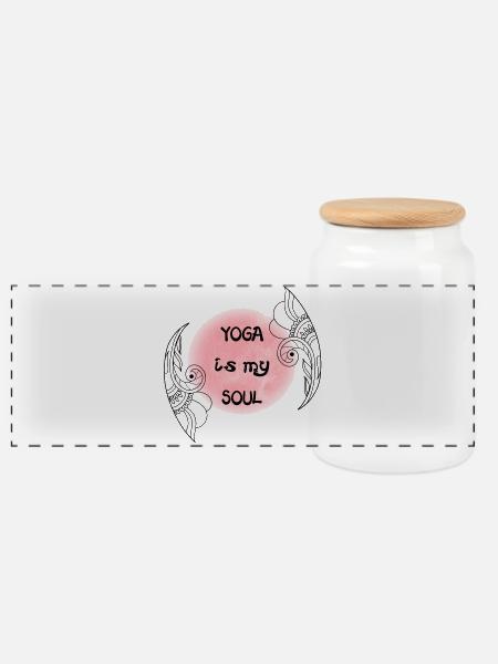 Yoga - Panorama Keksdose mit Holzdeckel - Weiß