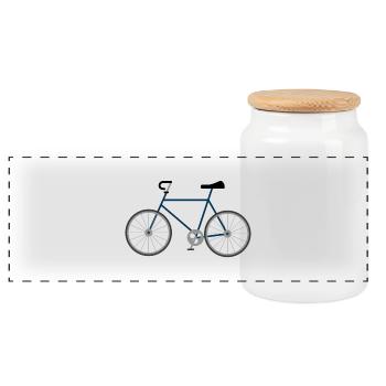 Sonntagsfahrrad - Panorama Keksdose mit Holzdeckel - Weiß - Vorne