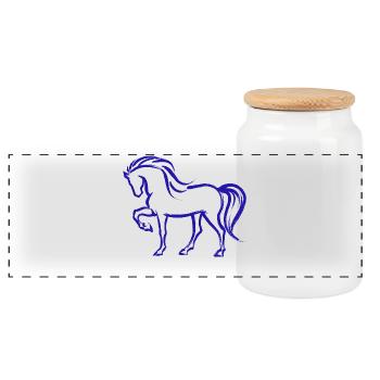 Cool Chevaux Islandais Chevaux Mare Horse Amour - Boîte à biscuits avec couvercle en bois - blanc - Devant