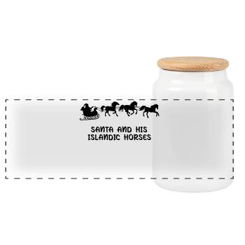 Drôle de déclaration Chevaux Cheval Amour Chevaux islandais - Boîte à biscuits avec couvercle en bois - blanc - Devant