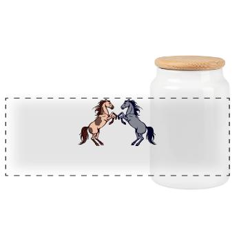 Chevaux islandais Cheval Amour Cheval Fan Chevaux - Boîte à biscuits avec couvercle en bois - blanc - Devant