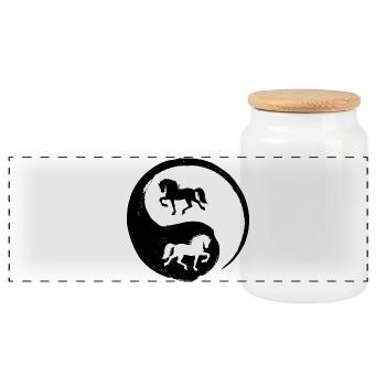 Chevaux islandais Cheval islandais Fou Cheval Amour - Boîte à biscuits avec couvercle en bois - blanc - Devant
