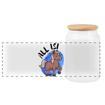 Horse Fool Icelandic Horses Pony Statement Poneys islandais - Boîte à biscuits avec couvercle en bois - blanc - Devant