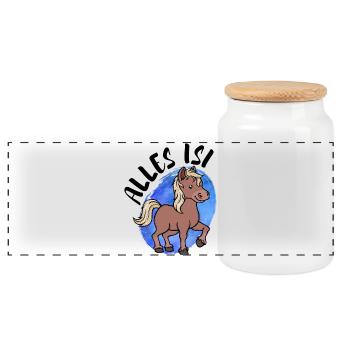 Islandponys Islandpferde Pony Pferde Statement - Panorama Keksdose mit Holzdeckel - Weiß - Vorne