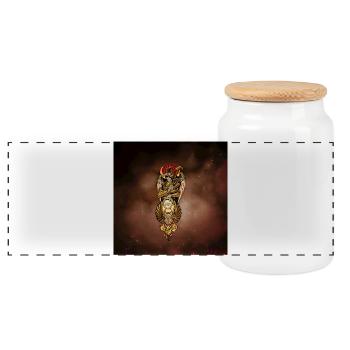 Horus et l’œil qui voit tout - Boîte à biscuits avec couvercle en bois - blanc - Devant