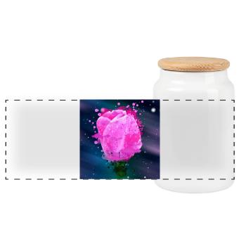 Tulipes Roses Fleurs Aquarelle Art - Boîte à biscuits avec couvercle en bois - blanc - Devant