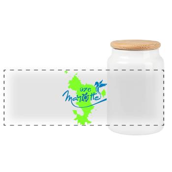 Mayotte - Panoramic Cookie Jar with Wooden Lid - white - Front