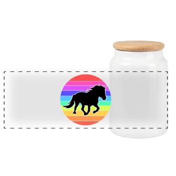 Chevaux islandais Chevaux Icelander Gallop Horse Fan - Boîte à biscuits avec couvercle en bois - blanc - Devant