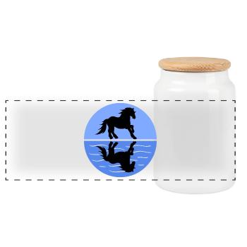 Chevaux islandais Cheval Fou Chevaux Équitation Mare - Boîte à biscuits avec couvercle en bois - blanc - Devant