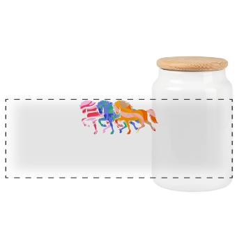 Chevaux islandais Chevaux de galop Cheval Amour Islandens - Boîte à biscuits avec couvercle en bois - blanc - Devant