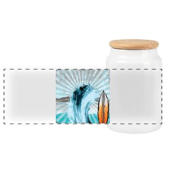 Surfer Welle Illustration - Panorama Keksdose mit Holzdeckel - Weiß - Vorne