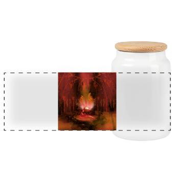 Danser dans la nuit noire - Boîte à biscuits avec couvercle en bois - blanc - Devant