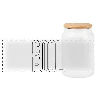 COOL FOOL SPORTS WEISS LINEART - Panorama Keksdose mit Holzdeckel - Weiß - Vorne