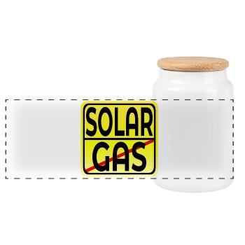 Sustainability MANAGER - SOLAR ENERGY - GAS PRICE - Panorama Keksdose mit Holzdeckel - Weiß - Vorne