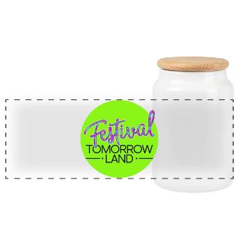 Tomorrowland Festival - Neon - Panoramic Cookie Jar with Wooden Lid - white - Front