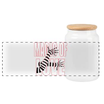 Magic of Love – Bold Romantic Statement Design - Panorama Keksdose mit Holzdeckel - Weiß - Vorne