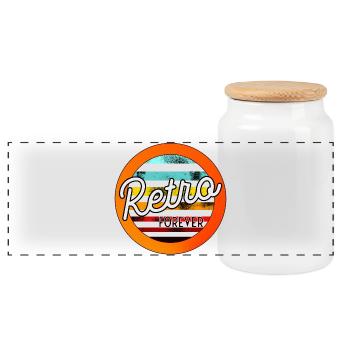 Retro forever - Panoramic Cookie Jar with Wooden Lid - white - Front