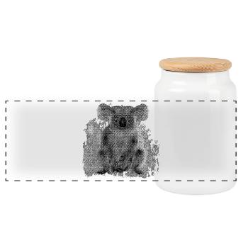 australische tiermotive, Koala Bär, Beuteltiere - Panorama Keksdose mit Holzdeckel - Weiß - Vorne