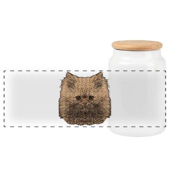 Perser katze, besitzer, schenken Weihnachten - Panorama Keksdose mit Holzdeckel - Weiß - Vorne