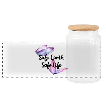 Safe earth - Panorama Keksdose mit Holzdeckel - Weiß - Vorne