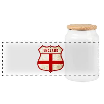 England flags coat of arms - Panoramic Cookie Jar with Wooden Lid - white - Front