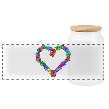 Sweets Dessert Delicious Snack Sweet - Panoramic Cookie Jar with Wooden Lid - white - Front
