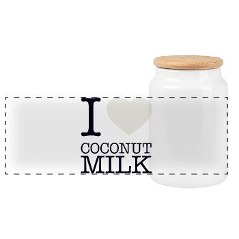 J’ADORE LE LAIT DE - Boîte à biscuits avec couvercle en bois - blanc - Devant