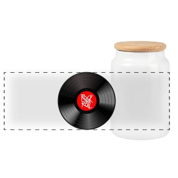 Rock 'n' Roll Vinyl: A Statement T-Shirt - Panoramic Cookie Jar with Wooden Lid - white - Front