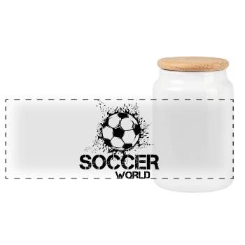 Soccer World Soccer Icon Blast Graphic Icon - Panoramic Cookie Jar with Wooden Lid - white - Front