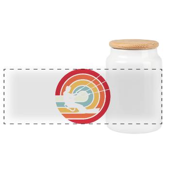 Kitesurfen Kitesurf Kitesurfer Kiteboard Retro Vin - Panoramic Cookie Jar with Wooden Lid - white - Front
