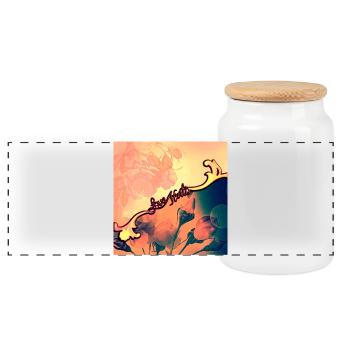 merveilleux design floral - Boîte à biscuits avec couvercle en bois - blanc - Devant