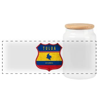Tuluá Kolumbien Wappen Design - Panorama Keksdose mit Holzdeckel - Weiß - Vorne