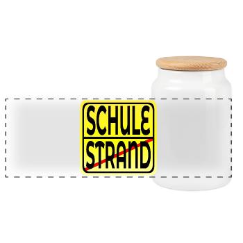 Ferienende Schulanfang - Panorama Keksdose mit Holzdeckel - Weiß - Vorne