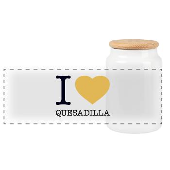 J’ADORE QUESADILLA - Boîte à biscuits avec couvercle en bois - blanc - Devant