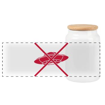 Forbidden Shield No UFOs - Panoramic Cookie Jar with Wooden Lid - white - Front