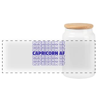 Déclaration du Capricorne Horoscope Constellation Zodiaque - Boîte à biscuits avec couvercle en bois - blanc - Devant