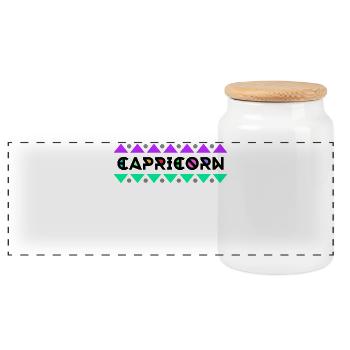 Cool Capricorne disant Horoscope Signe du zodiaque Ciel - Boîte à biscuits avec couvercle en bois - blanc - Devant