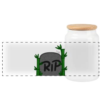 Rip! By Pousse2Bambou ! - Panoramic Cookie Jar with Wooden Lid - white - Front