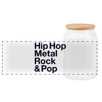 Hip Hop Metal Rock Pop Music Lovers - Panoramic Cookie Jar with Wooden Lid - white - Front