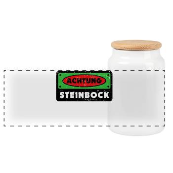 Steinbock Astrologie Tierkreis Statement Gezeiten - Panorama Keksdose mit Holzdeckel - Weiß - Vorne