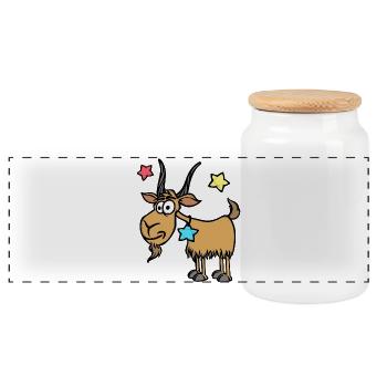Capricorn Astrology Stars Star Interpretation Sky - Panoramic Cookie Jar with Wooden Lid - white - Front