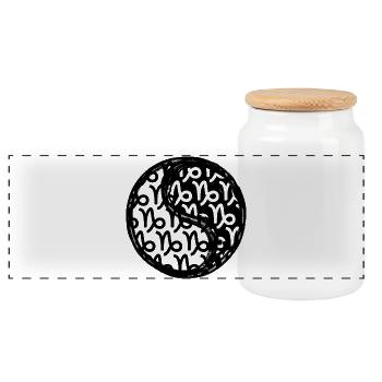 Astronomy Capricorn Horoscope Zodiac Sign - Panoramic Cookie Jar with Wooden Lid - white - Front