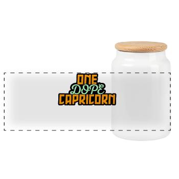 Horoscope Statement Capricorn Esoteric Zodiac Sign - Panoramic Cookie Jar with Wooden Lid - white - Front